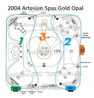 2004 Artesian Spas Gold Opal 3 Pump System 34 Jet Insert Replacement Package
