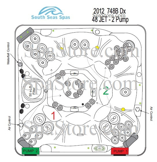 2012 Artesian South Seas Spas 748L DX 48 Jet Insert Replacement Package