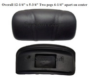 Dynasty Spas Stitched Small Black Pillow Headrest Pad 2 Pegs 12-1/4" x 5-3/4" With 40394 Stamped Backside
