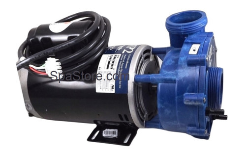 2018 Dynasty Spa Pump, Gecko, 6hp-230v-56fr-1spd, Blue Wet End 3-Wire, 8ft 4 Pin Amp, 2" Connectors/Unions