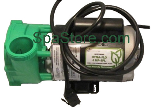 2013 Dynasty Spa Pump, 2-Speed, 56 Frame, 6hp-230v- 56 Fr-2 Sp, Green Wet End 4-Wire, 8ft in. Link, 2" Connectors/Unions