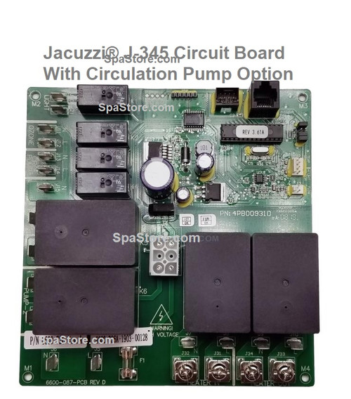 Latest Version 2006 Jacuzzi® J-345 Circuit Board With Circulation Pump Option