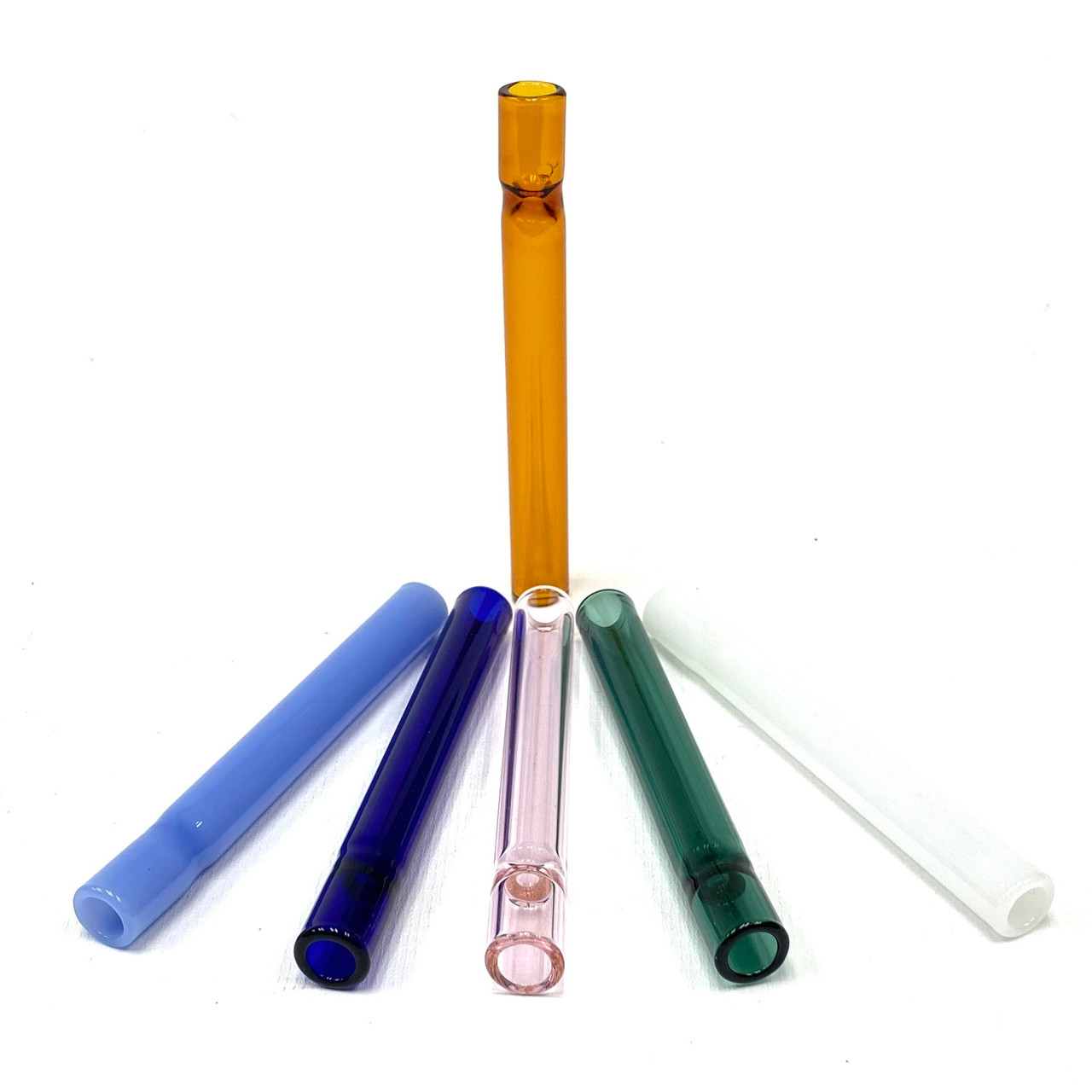 4" Glass Chillum Tubes (Assorted Colors) Puffr