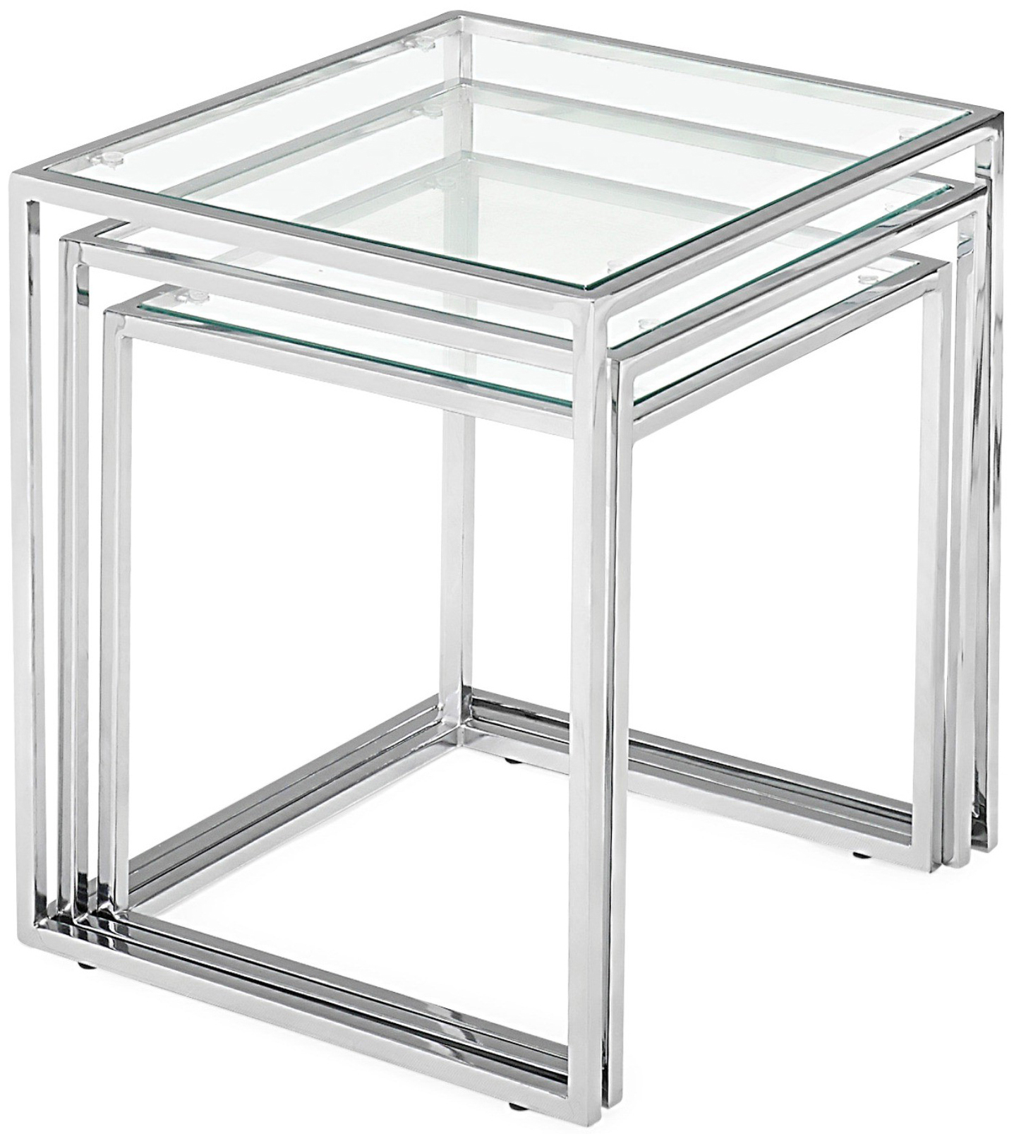 Zuo Pasos Nesting Table Clear Glass Three Nesting Tables