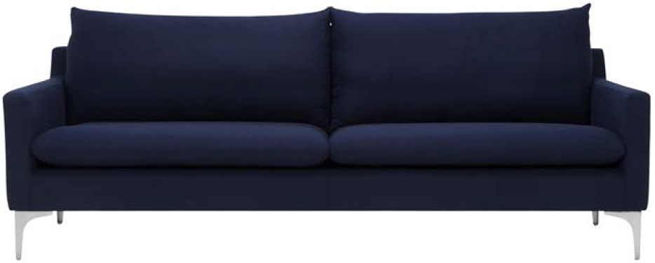 anders sofa navy blue brushed stainless steel