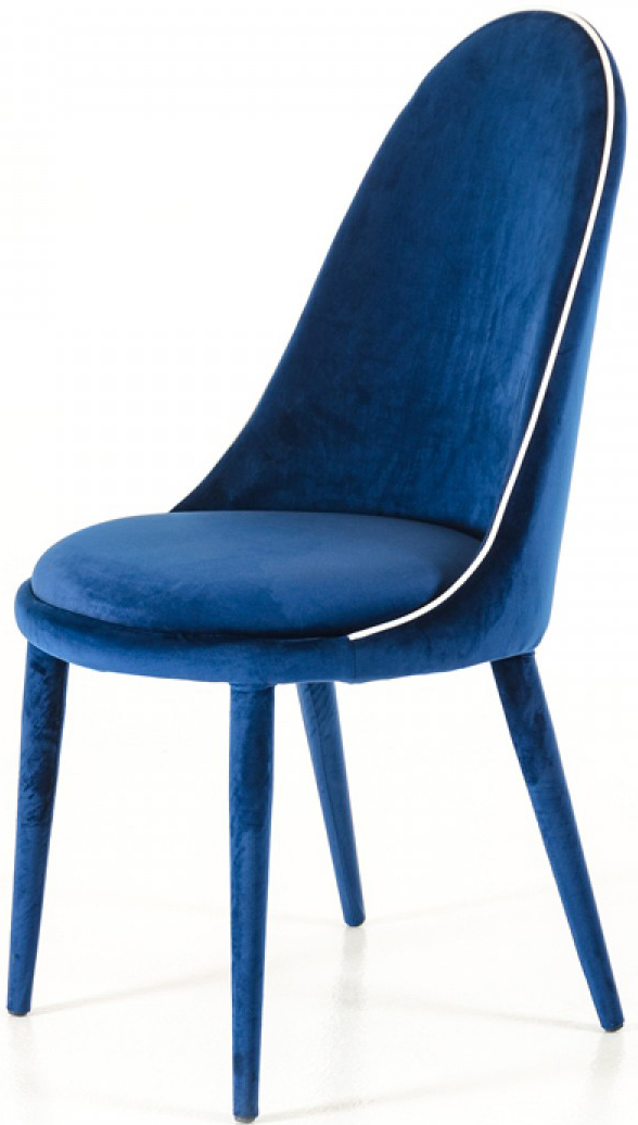 Now available at AdvancedInteriorDesigns.com, the Zephyr Blue Velvet Dining Chairs.