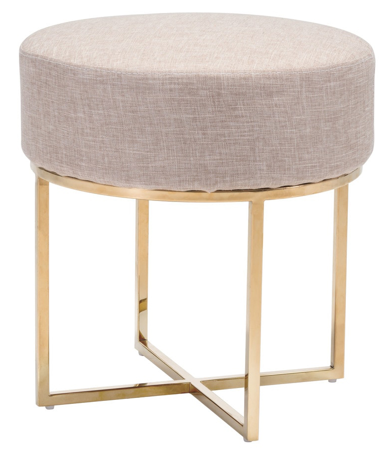 zuo modern bon stool beige stainless