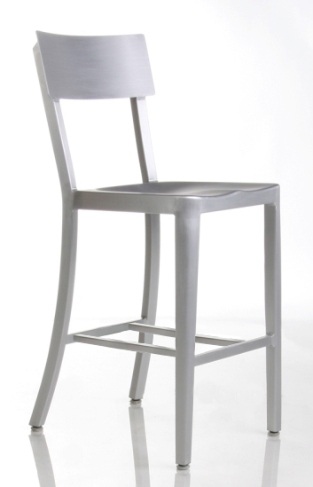 Cafe Aluminum Counter Stool Front View