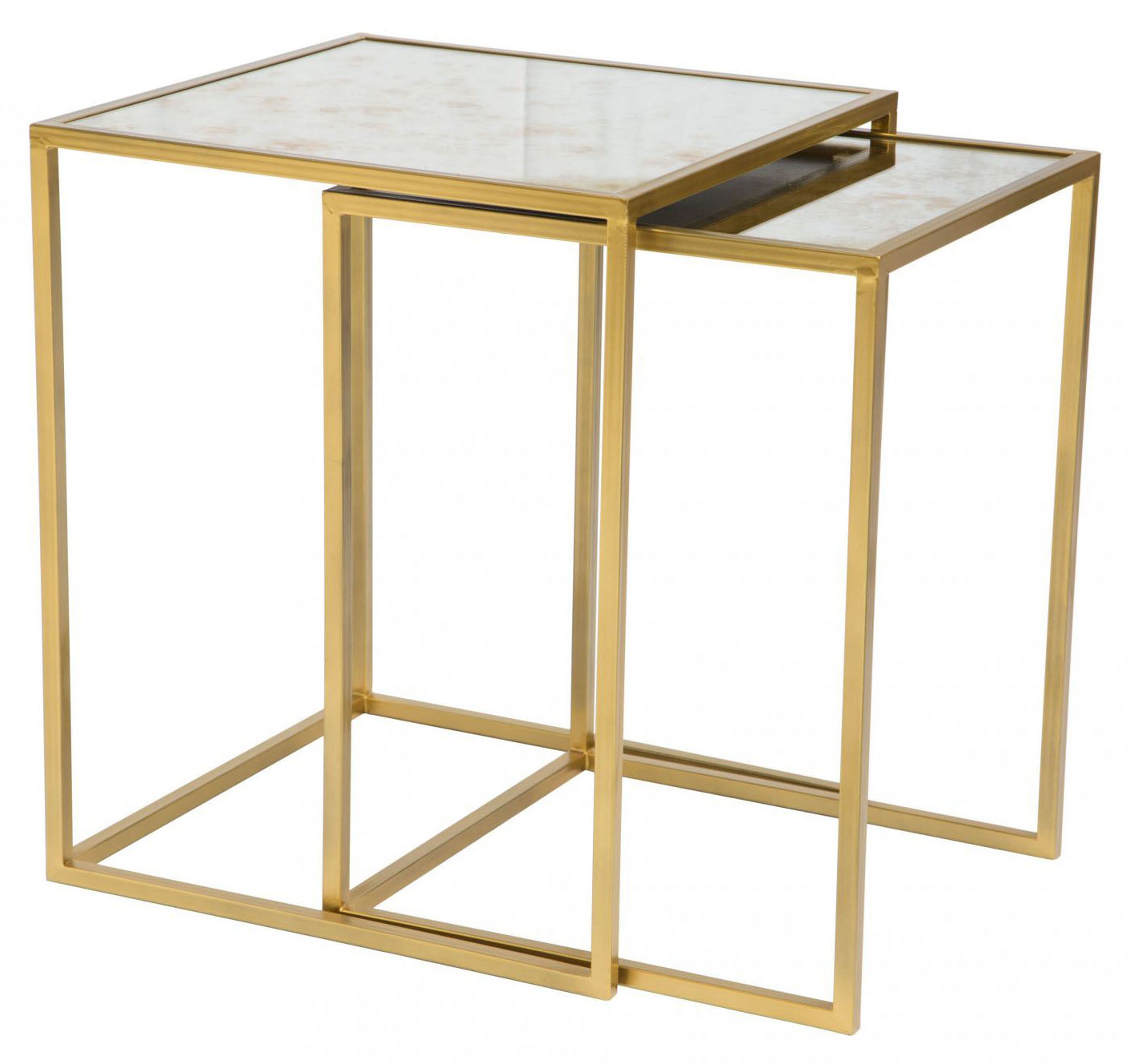 zuo modern calais nesting tables brass