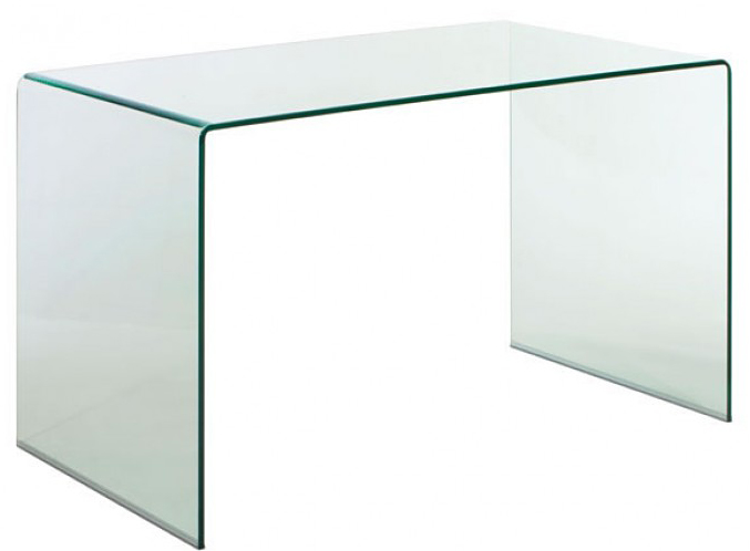clear tempered glass desk