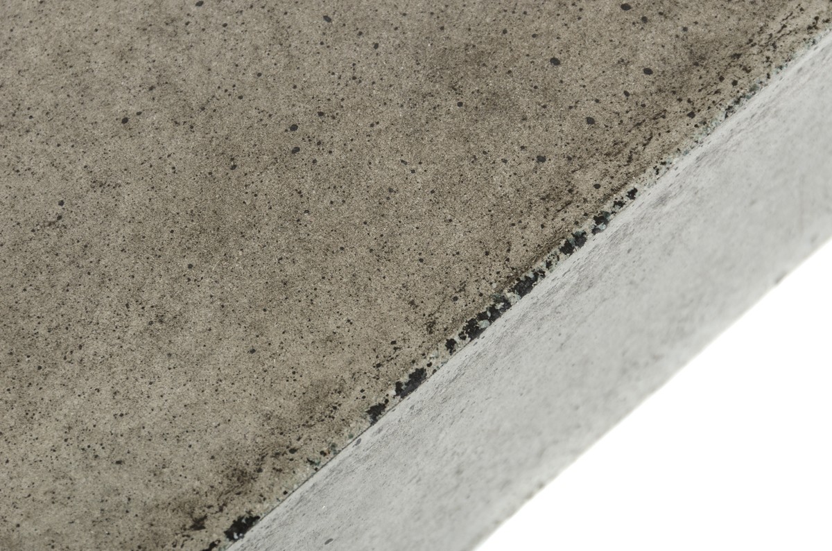 close up shot of the benciveni concrete top coffee table