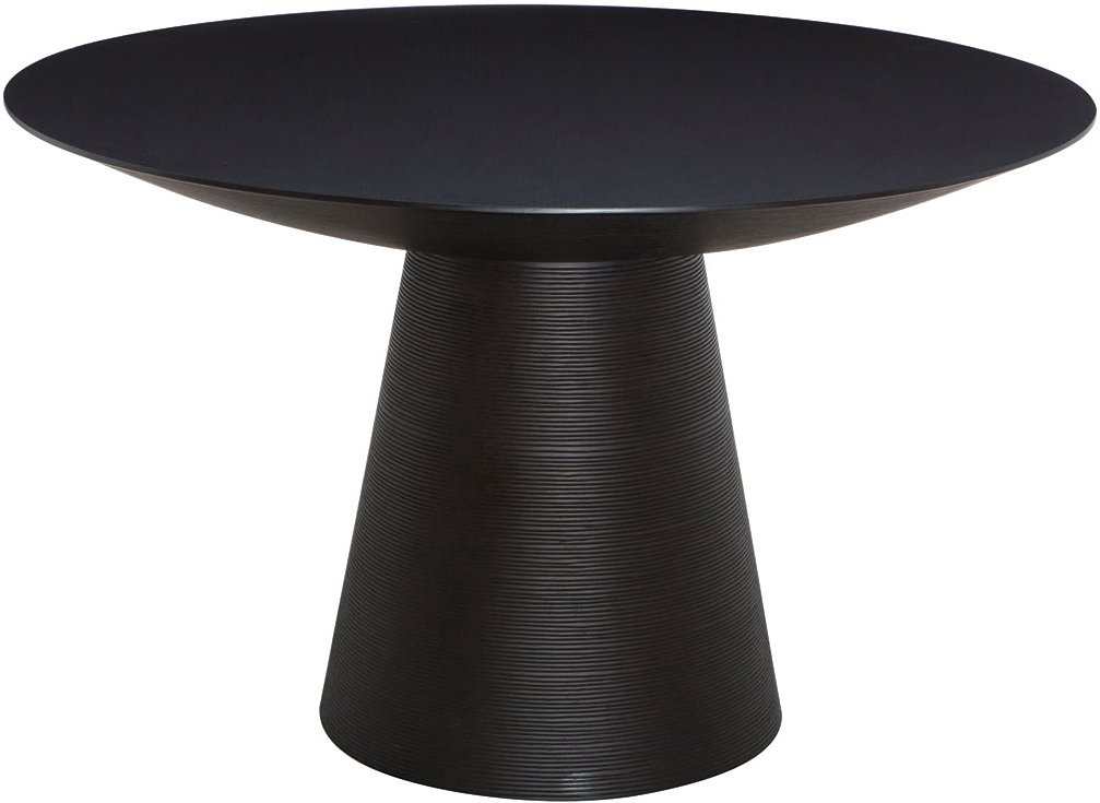 the dania dining table in black oak by nuevo living