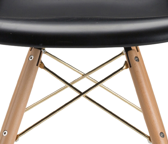 the earnest dining chair in black with gold