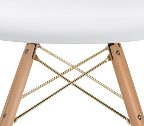 the earnest dining chair in white with gold
