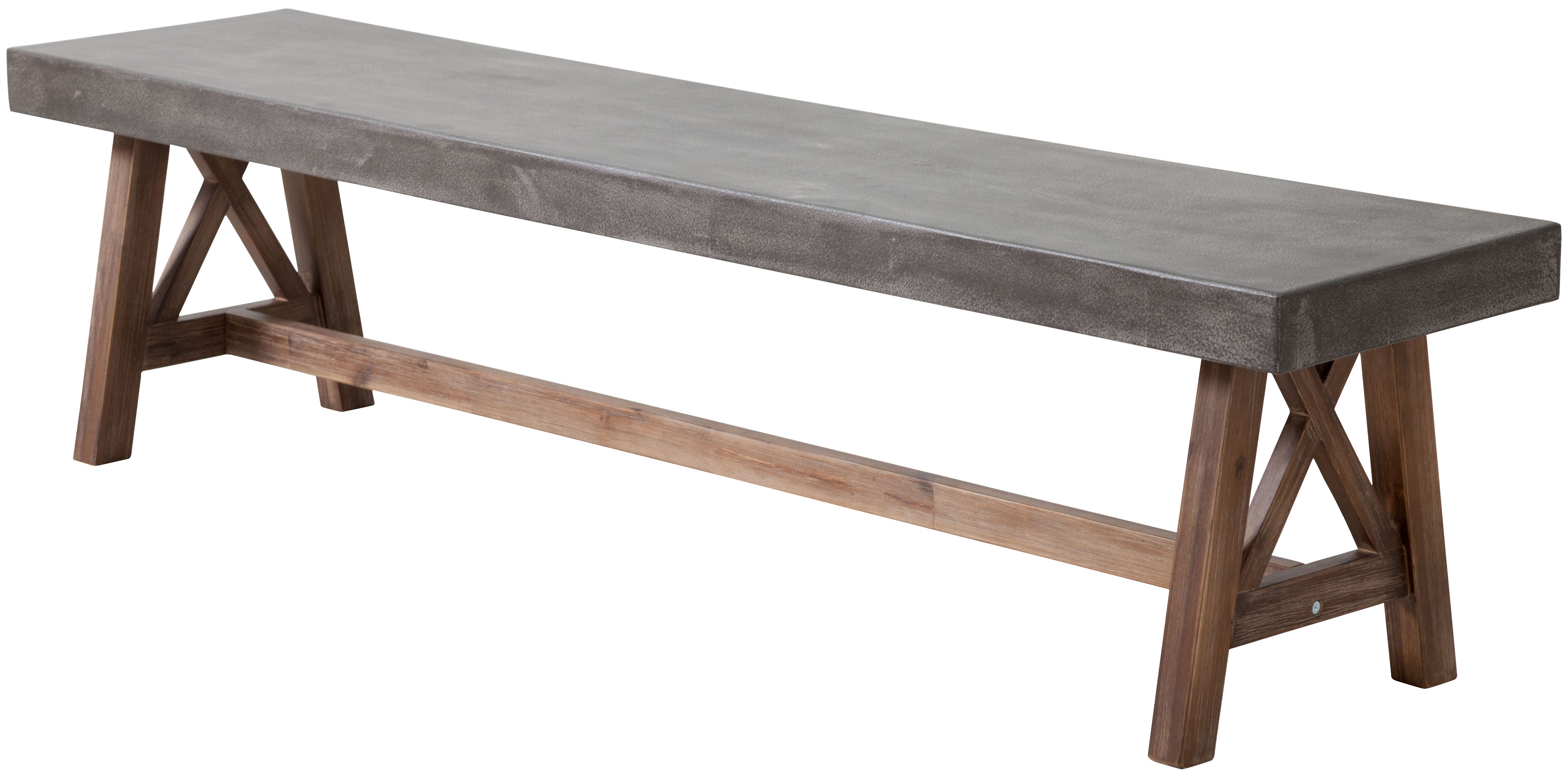 zuo modern ford bench in cement and natural