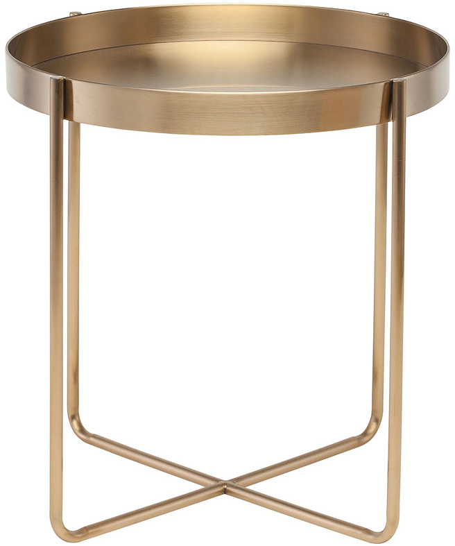 nuevo living gaultier side table in brushed gold plated