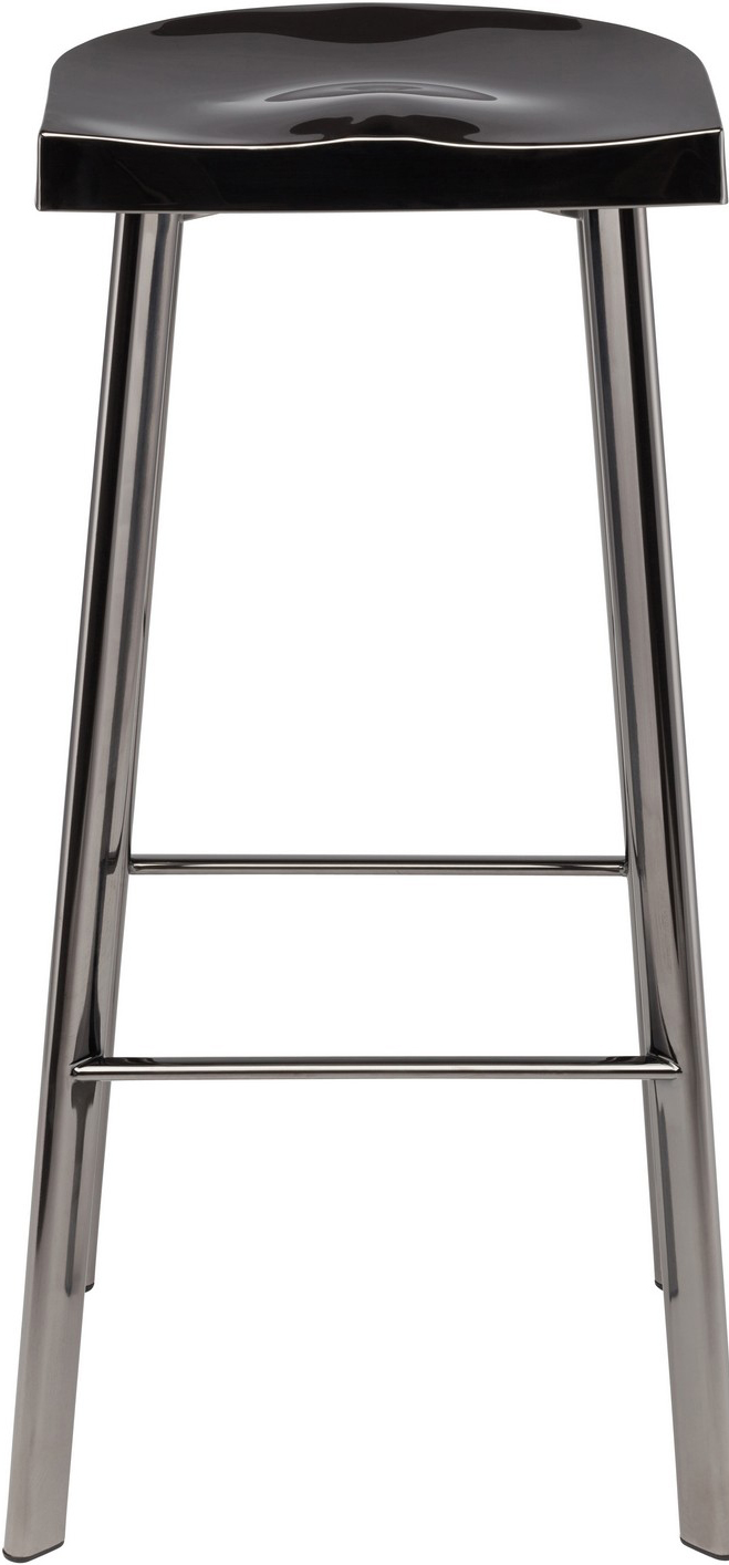 the icon bar chair polished black stainless steel