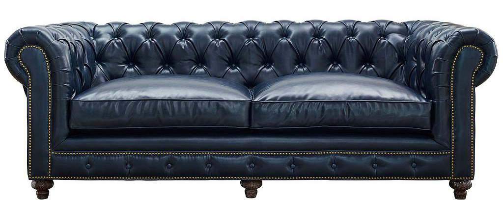 grey leather sofa chesterfield for sale at AdvancedInteriorDesigns.com