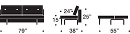 measurements recast sofa