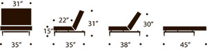 measurements splitback chair