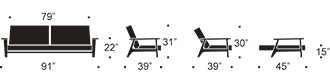 measurments for splitback frej sofa