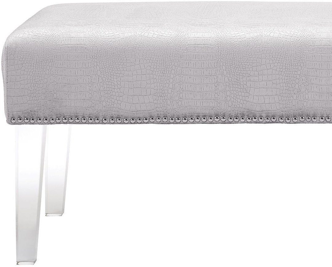 the mirage crocodile bench in silver