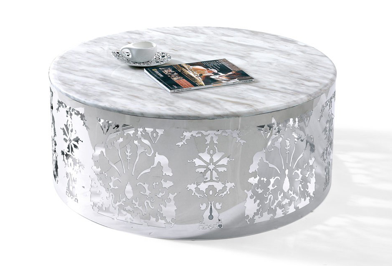 This is the Eliza modern marble coffee table. This table is available at AdvancedInteriorDesigns.com