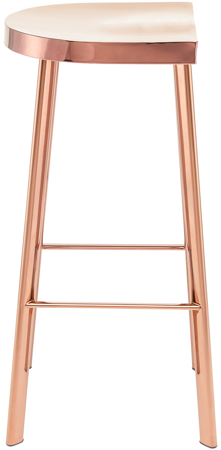 icon bar stool by nuevo in rose gold finish