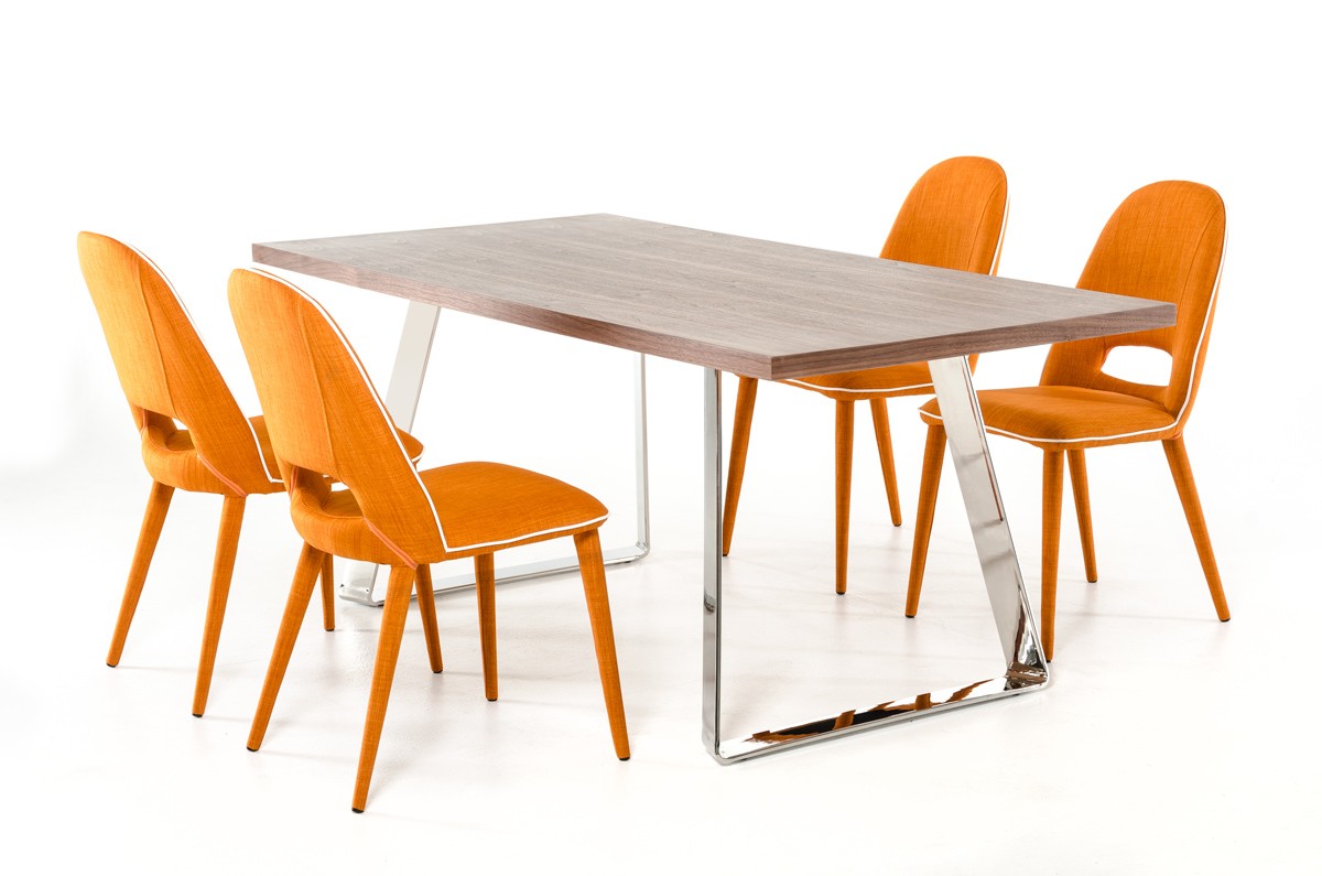new orange dining chairs 