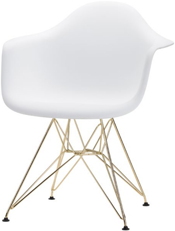 the ray dining chair in white gold