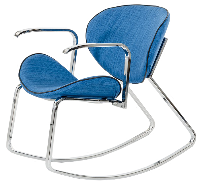 Check out the Valerio Blue Fabric Rocker Armchair available at AdvancedInteriorDesigns