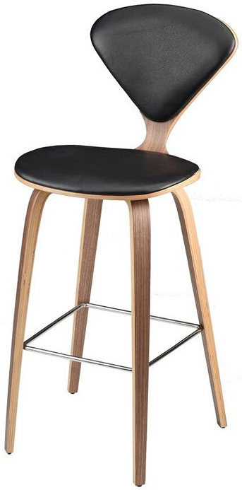 nuevo living satine black leather counter stool