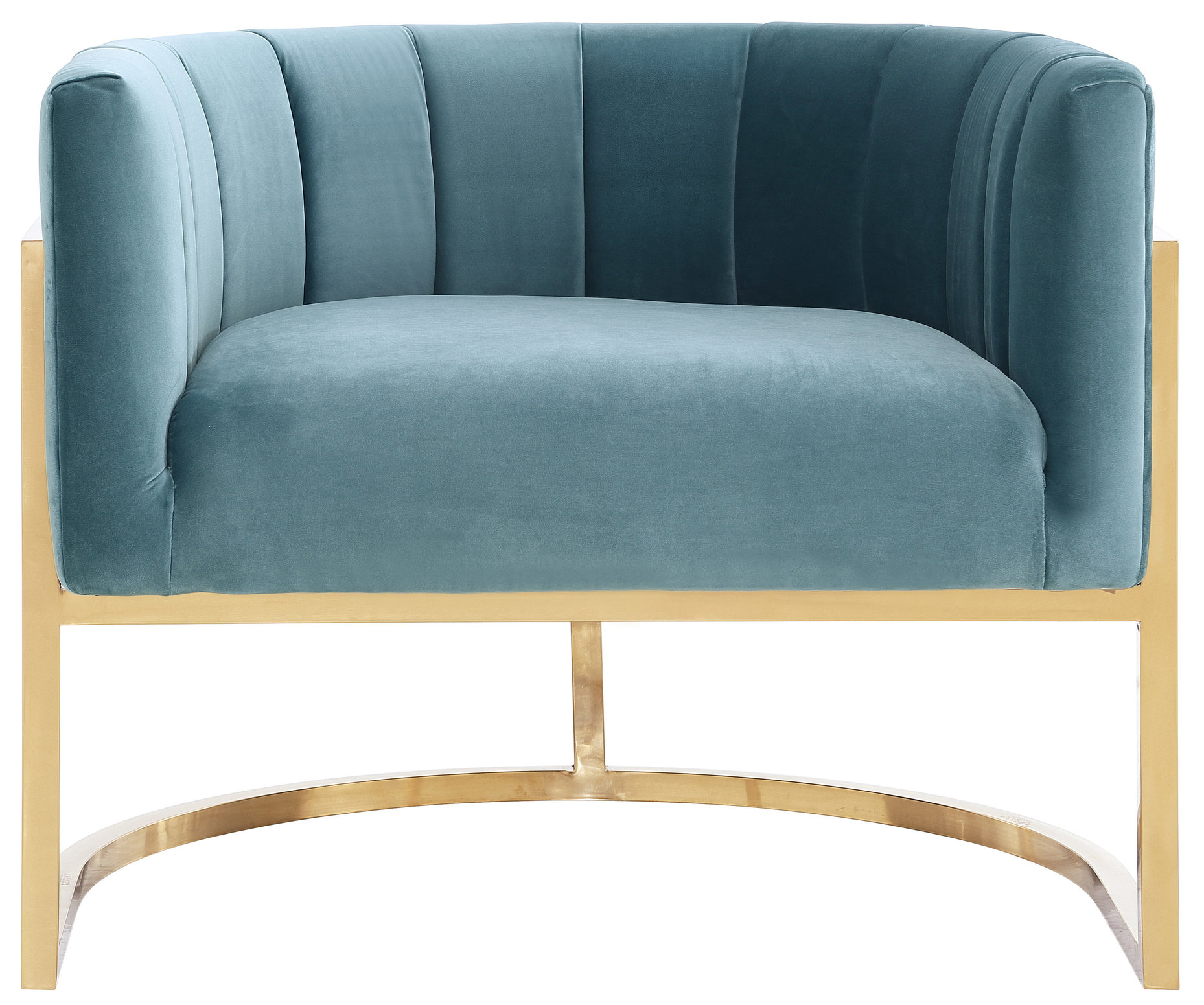 Chandler Sea Blue Chair With Gold Base