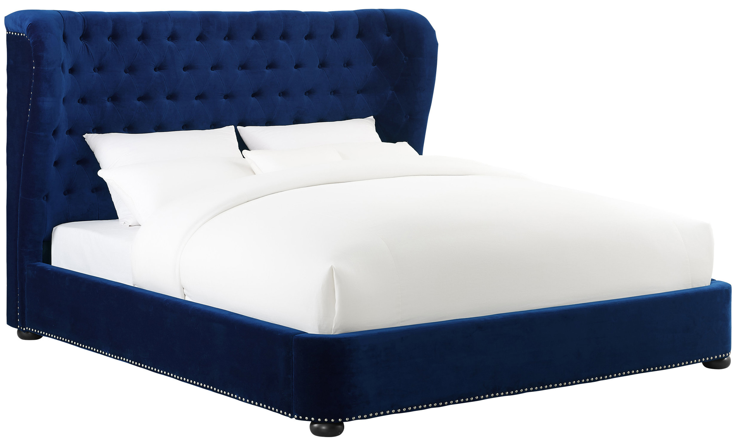 tov blue velvet queen bed