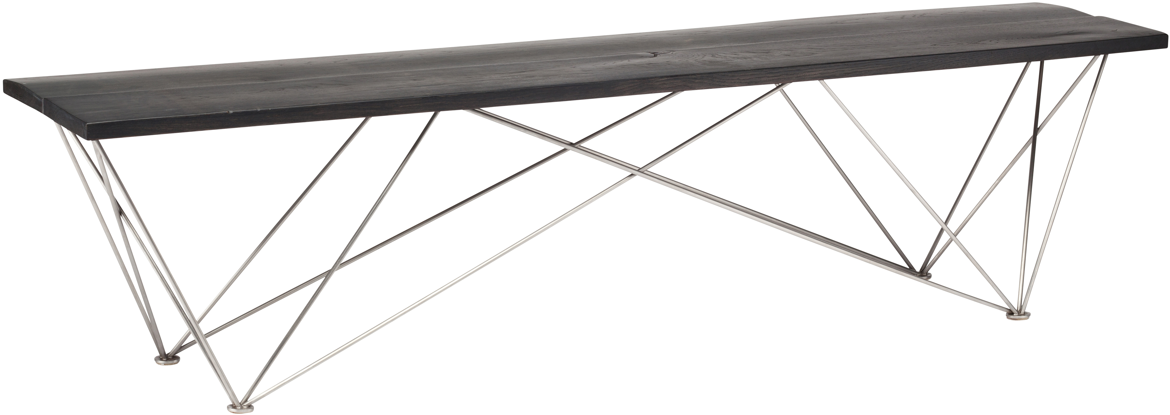 Nuevo Zola Bench Ebonized Oak Rustic Modern Bench