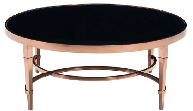 low priced rose gold black coffee table