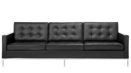 Black Leather Florence Sofa 