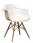 Molded Plastic Armchair W/Wood Legs