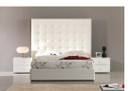Glam Platform Bed  - White