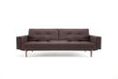 Split Back Sofa With Arms & Wooden Legs - Begum Brown