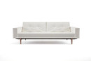 Split Back Sofa With Arms & Wood Legs - White Leather