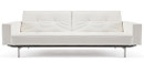 Split Back Sofa With Steel Legs - White Leather