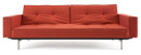 Split Back Sofa With Steel Legs - Burned Orange
