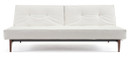 Split Back Sofa With Wooden Legs - White Leather