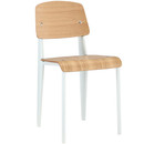 Prouve Standard Chair Replica White Frame With Natural Seat