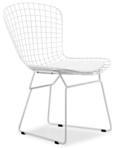 Bertoia Side Chair With White Frame 