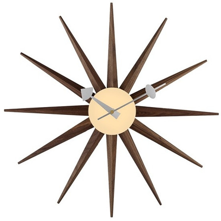 Gorge Nelson Walnut Sunburst Clock 