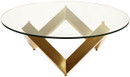 Como Coffee Table With Brushed Gold Stainless Steel