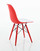 Molded Plastic Side Chair In Double Color Seat, Dowel Legs In Red 