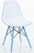 Blue Molded Plastic Side Chair In Double Color Seat, Dowel Legs